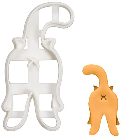 BAKERLOGY Katze Hintern Ausstechform, Katzenhintern, Katzen-Hintern Ausstecher, 1 Teil, 3D-gedruckt, lebensmittelecht, spülmaschinenfest