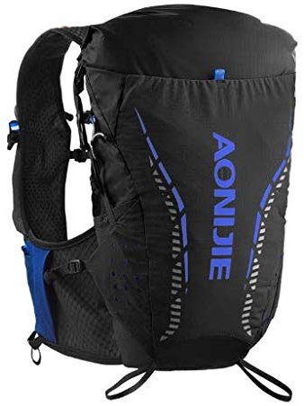 AONIJIE Drickryggsäck ryggsäck 18 l ryggsäck utomhus, löpning, cykling cykel/vandring klätterväska med 2 stycken 420 ml vattenflaska män kvinnor (svart, M/L)