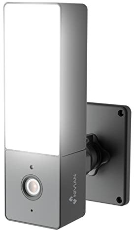 NIVIAN-Caméra Bullet WiFi 2,4GHz-Résolution 2K-Convient pour l'extérieur-Puissant Spot de 1000lm intégré-Vision Nocturne 10m-Compatible avec Alexa et Google Home-Contrôle à Distance App Tuya
