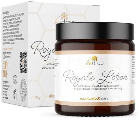 bedrop Royale Lotion - 100g Bodylotion mit Gelée Royale, Sheabutter und Manuka Honig, wirkt feuchtigkeitsspendend & reizlindernd für eine gepflegte Haut (100g)