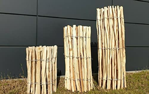 Staketenzaun Höhe 60 90 120 cm Gartenzaun Zaunlatte Holzzaun Zaun Haselnuss (Höhe 150cm X Länge 300cm, Lattenabstand 3-4 cm)