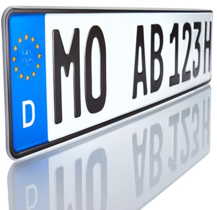 Sparschild H-Kennzeichen Oldtimer KFZ | 520x110 | DIN-Zertifiziert, 1 Stück | Amtliches H-Nummernschild mit individueller Prägung | Historische Kennzeichen | Made in Germany