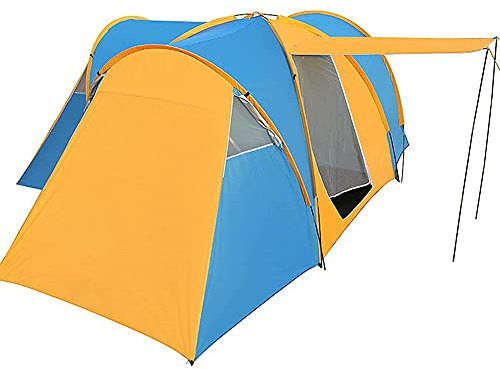 Familien-Campingzelte, übergroßes tragbares Tunnelzelt für 6–9 Personen mit 3 Schlafräumen und Sonnendach, Veranda, wasserdichtes Kuppel-Tipi-Zelt mit Tragetasche small Gift