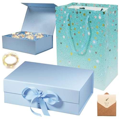 Magnetische Geschenkbox,Faltbare Geschenkkarton mit Magnetisch,Geschenkbox mit Deckel,Geschenktüten Set,für Hochzeit Geburtstag Weihnachten,Valentinstag