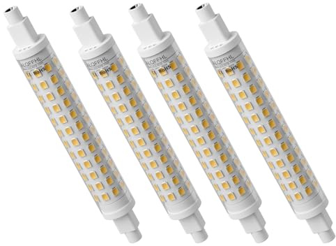 R7S 118mm LED Bulb 10W, Dimmable J Type Double Ended Flood Light (100W Halogen T3 Replacement), 120V 1000 Lumen 6000K, Wall Security Floor Standing Lamp for Work and Home, Pack of 4 (Cool White)