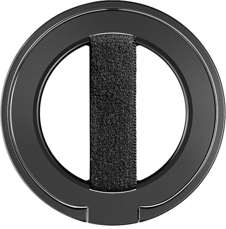 EWA MagOne Ultra telefongreppstativ med utbytbar elastisk fingerögla, avtagbar magnetisk ringhållare, stativögla, dubbelsidiga magnetiska tillbehör för iPhone 15, 14, 13 Pro/Max/Plus-svart