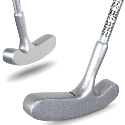 Putter da golf junior per mancini/destrorsi, putter bidirezionale per bambini per principianti con viso di precisione e impugnatura per tutte le stagioni (ragazzi, 5-8 anni con testa argentata)