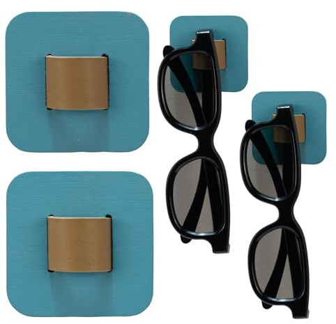 Castell Deco - Lot de 2 rangements de lunettes en bois - Support mural pour lunettes de soleil, décoration de maison, support pour lunettes de lecture (15 variétés) (BU - BU)