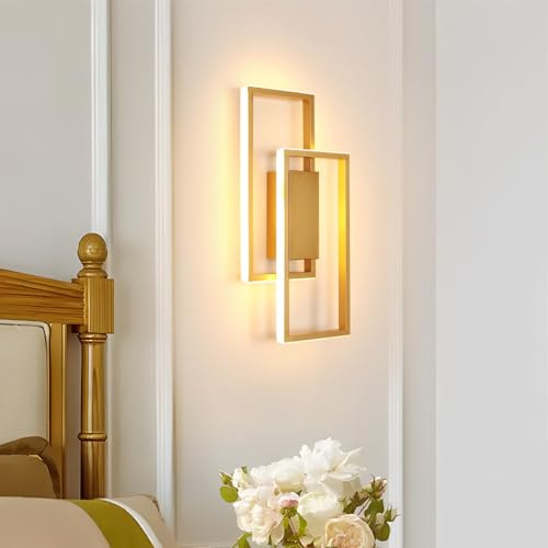 DELIPOP LED Wandleuchte Innen, 28W 3275LM Mordern Wandlampe Schwarz, Warmweiß 3000K Wandbeleuchtung für Wohnzimmer Schlafzimmer Flur Korridor Treppe