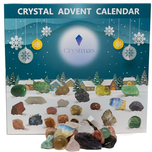 Healing Crystal Advent Calendar 2025-25 days Crystal calendar - Crystals Advent Calendar 2025 - Christmas Countdown Calendar - Healing Crystals for Beginners