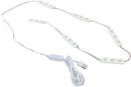 Riuulity LED-Schminkspiegel, Lichtleiste, Berührungsempfindlich, Dimmbar, warmweiß, 18 Lichter, USB, weiß, Badezimmerspiegel, Verstellbarer Spiegel