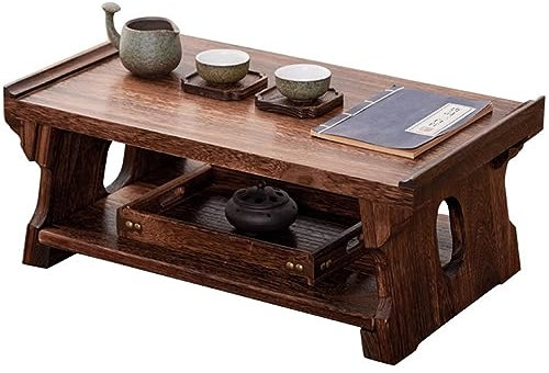 Bodentisch, antiker multifunktionaler, tragbarer niedriger Tisch für Meditation und Tee, Tatami-Tisch, perfekt für Teezeit und Entspannung