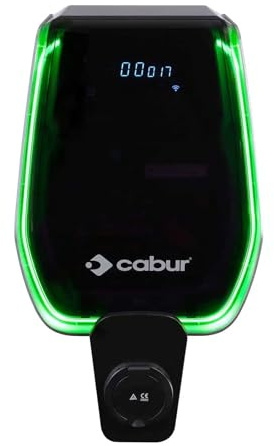 Cabur® Stazione di Ricarica Auto Elettrica 7kW, Colonnina Tipo 2 con Presa (senza cavo), EV Charger Smart con Wi-Fi, App e RFID, Energy Meter MID - EVPLUS7S