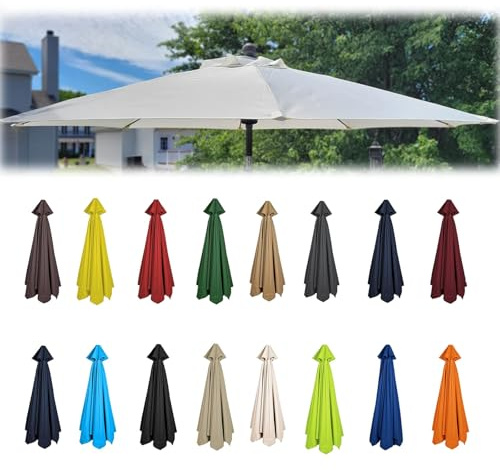 Replacement Canopy, Umbrella Replacement Canopy, Cantilever Parasol Top Fabric Cover Sunshade Cloth, Parasol Umbrella Replacement Canopy Cover, for Garden Umbrella(Gray,8ribs:3.0m/9.8ft)
