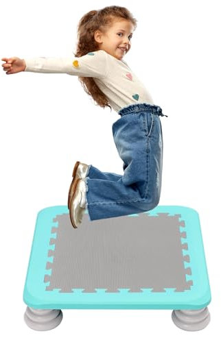 Trampolín para Niños-Mini de 65 cm, Base Antideslizante Cuadrada, Interior y Exterior, 75 kg Peso Máximo, Entrenamiento Sensorial para con Autismo, Ideal para Niñas y Niños