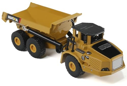 SHINESIGNAL Dumper Autocarro con Cassone Ribaltabile, Metallo per Adulti Uomo Bambino Ragazzo Giocattoli -Yellow (1:50)