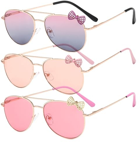 JSTHHTT 3PCS Occhiali Da Sole Per Bambine, Protezione UV, Bambini Età 3-10 Anni Occhiali Da Sole Per Feste Compleanno, Stile Alla Moda