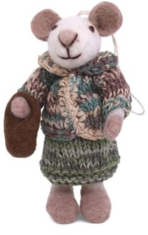 Gry & Sif Handmade & Fairtrade Certified Stylish Danish Design X Artisans from Nepal | Tier-Figuren aus Filz - Mäusefamilie | Deko-Figuren zum Hinstellen | 12cm