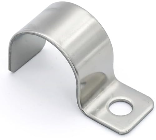 Forbabe 30 Stück Kabelschellen V2A Rohrschellen | Metall Kabelhalter Einzelloch Schlauchschnalle Rohrhalterung, Kabelclips Metallkabelschellen für Kabel Ø 20 mm