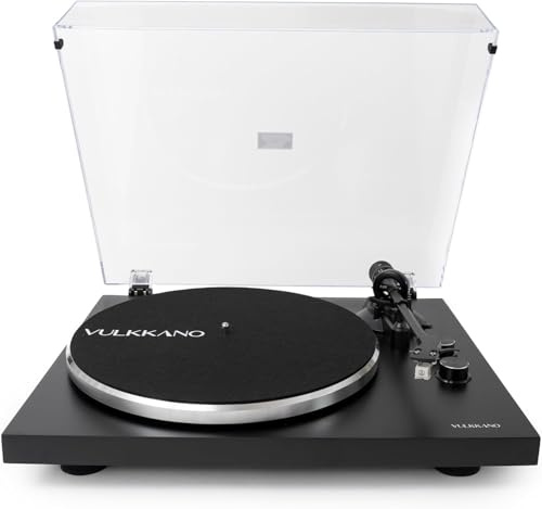 VULKKANO TD10 Platine Vinyle avec Bras de Précision, Égaliseur Phono/Ligne Intégré et Design Élégant, Tourne-Disque Compatible avec Les Vinyles 33 et 45 RPM