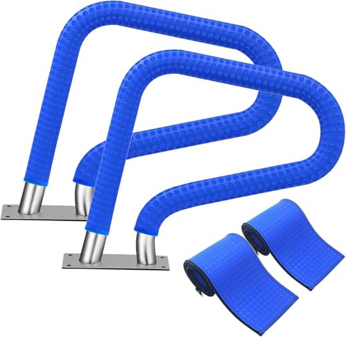 2PCS Handrail Pool Covers, Neoprene Pool Railing Covers with Zipper Slip Resistant Anti-Scald Safety Rail Grip for Inground Swimming Pool Ladder Handles,10FT