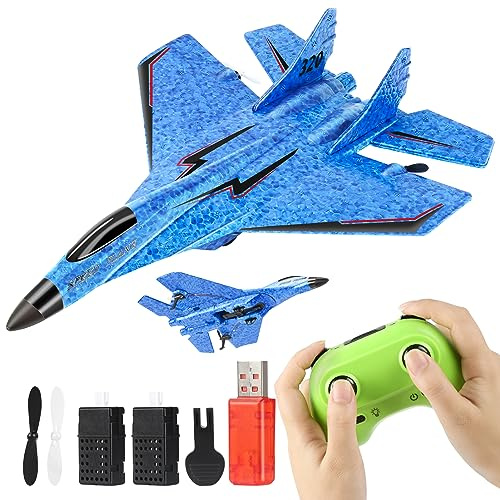 Liamostee RC Flugzeug 2.4GHz Ferngesteuerter, 2CH Rc Flugzeug RTF
