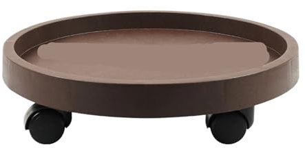 Support mobile pour plantes avec roulettes, support de pot de fleurs rond, plateau à rouler robuste pour pots de bonsaï, chariot de base de fleurs multifonction (type café 330)