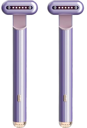Dispositivo eléctrico de masaje ocular que reduce las ojeras y las bolsas debajo de los ojos, rotación de 330 grados, masaje termostático(Purple(3Pcs))