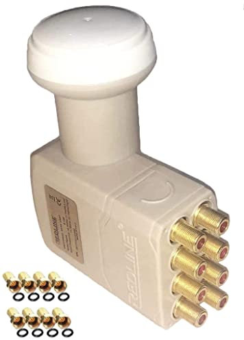 LNB OCTO MX-8100, 0.1dB,High Gain 60DB !! Tête Parabole 8 Sorties, Compatible Astra et FRANSAT+8fiches F Gold