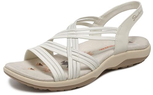 Skechers Women's Multi Strap Sandal Sport, White, 5 UK