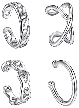 Suplight Ohrclips Damen ohne Ohrlöcher 925 Sterling Silber Helix Piercing Ohrklemme mit Geschenkebox für Mädchen