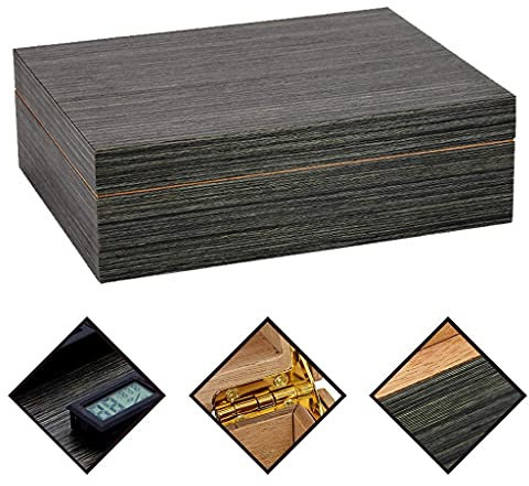 ksamwjf Barware Cigar Box Humidity Box Cedar Wood Cigar Storage Box Humidification Box Simple Cigar Cabinet High-grade Smoking Set Imported Cigar Metal Hinge Back Magnet Cooking Dining