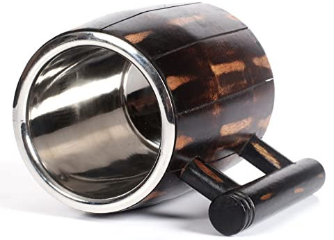 Wooden Mug, Beer Mug Wood, Wooden Coffee Mug, Stainless Steel Beer Mug With Wood, Handmade Wooden Beer Mug with 18oz-500ml, Great Beer Gift Ideas Wooden Beer Tankard for Unisex, Vintage Bar Cup