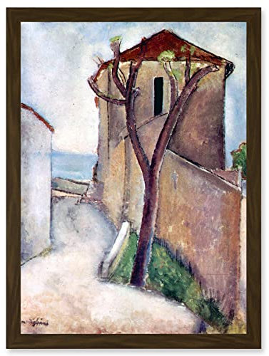 Artery8 Painting Modigliani Tree House Old Master Artwork Framed Wall Art Print A4