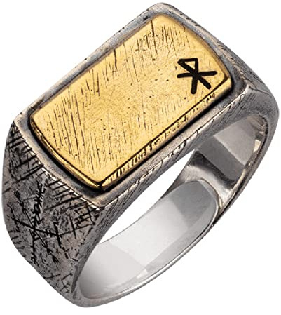 Wikinger 925 Sterling Silber Binden Runen Ring für Herren Damen Verstellbar