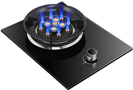 XLTFUC Cuisinière À Gaz Intégrée De 33 Cm, Fonction De Temporisation du Feu À Cavité De 7,2 KW, Cuisson De Table en Verre Trempé Noir, Cuisinière Convertible Gaz/GPL (Color : A, Size : NG)