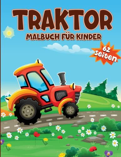Traktor Malbuch für Kinder, 62 Seiten, Einzelne Seiten zum ausmalen und heraustrennen
