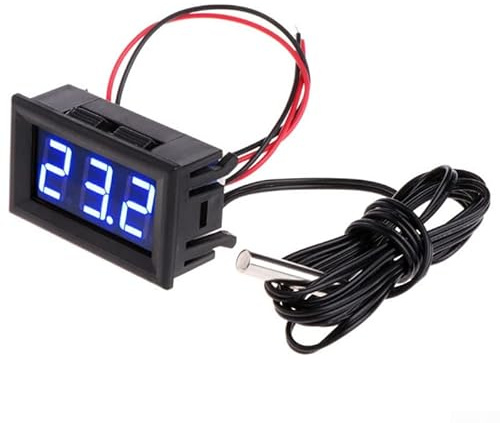 Digitales Thermometer mit Fühler, Auto-Thermometer, Digitales LED -50~110°C Thermometer DC 5-12V Auto-Temperatur-Panel Messgerät
