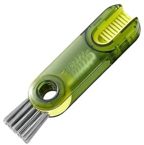 Lmyzcbzl 3 in 1 Multifunctional Cleaning Brush, Tiny Bottle Cup Lid Detail Brush, Crevice Cleaning Brush, Green, 14 x 3.4
