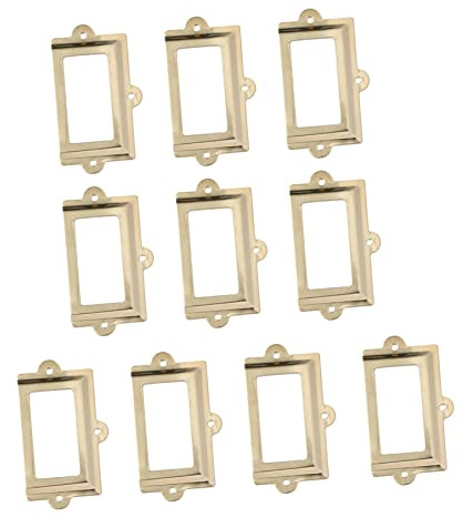 Ciieeo 10 Stück Goldene Etikettenhalter aus Eisen für Medizinschränke und Schubladen Einfache Installation Praktisches Design für Zuhause und Schranktür