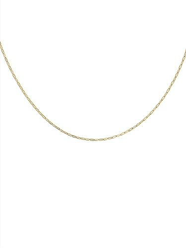 SINGULARU - Collar Everyday - Cadena Eslabones en Plata de Ley 925 con Acabado en Baño en Oro de 18 Kt - Cadena de Talla Única con Alargador - Joyas para Mujer - Varios Acabados - Hecho en España