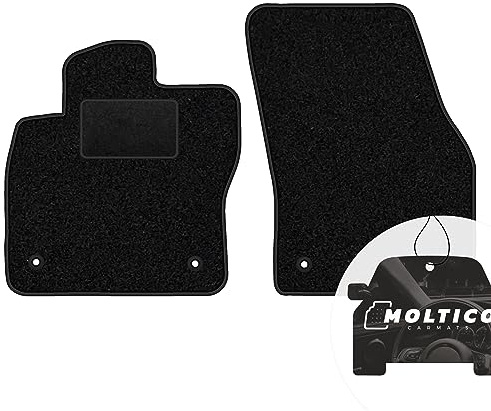 moto-MOLTICO Vorne Fußmatten Auto Velours Autoteppiche | Schwarz Automatten Set 2-teilig passend für VW Tiguan II ab 2016