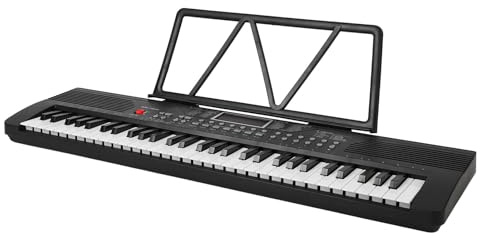 61 Key Electric Keyboard Piano Portable Digital Piano with Microphone Audio Cable Sheet Music Stand Electric Piano for Beginner With Chinese Instructions