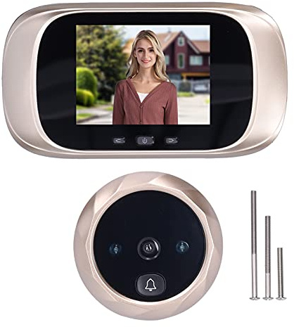 OKJHFD LED-Digital-Türspion, LCD-Video-Türklingel, HD-Farbbildschirm, 90-Grad-Digital-Türspion(Gold)