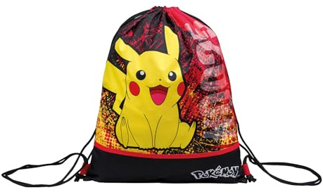Sacca EASY BAG Sport - Zaino Sport Bambino Pokémon Pikachu Giallo Rosso - Zaino con Chiusura Coulisse