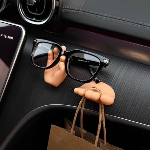 Brillenhalter Auto Armaturenbrett Haken, Hand Fuß Form Sonnenbrillen Halterung Multifunktional Wandhaken Kabelclips, Brillenaufhänger Clip Brillenhalterung Auto Innenraum Dekoration (2 Paar Hand Fuß)