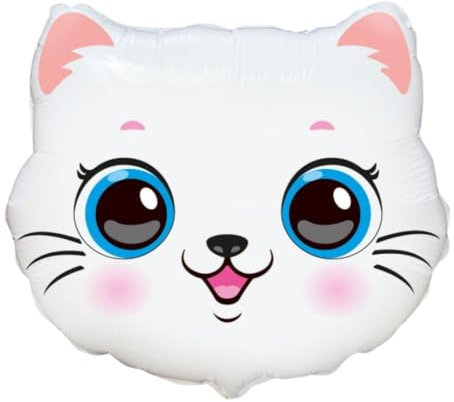 CONVER PARTY, Globo Gato, Globos de Cumpleaños para Fiestas Temáticas, Fiesta Gatitos, Animales y Cualquier Celebración, Apto para Helio y Aire, 56 Cm, 1 Globo