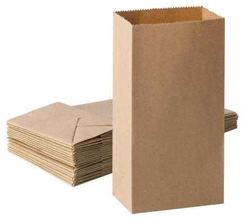 50 x sacs en papier petits, 9,5x5,5x18cm marron sacs-cadeaux sacs, de force résistants à l'huile, pain au beurre, couteaux, manteaux pour fête mariage