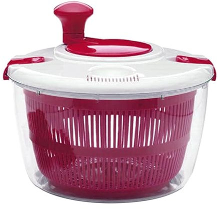 Salad Spinner with Drain - Manual Salad Bowl for Salad Bowl, Vegetable Cutter and Fruit Multi-Purpose Strainer Quick and Easy Rotating Strainer 5 Litres with Rotating Lid and Safe for Approx