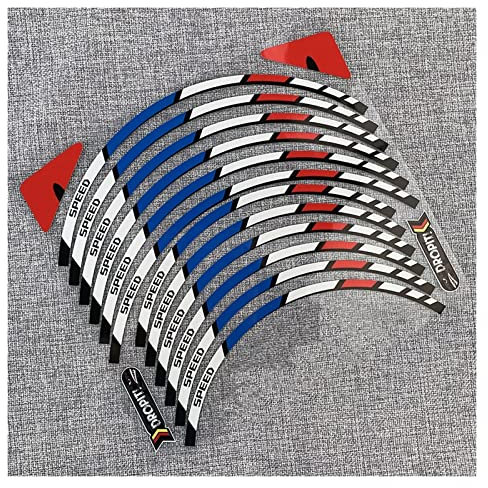 PTHEN Motorrad-Radaufkleber 12 Zoll 14 Zoll Motorradreifen-Aufkleber Reflektierendes Felgenband (Vorderrad 12 Zoll Hinterrad 14 Zoll)(Speed)